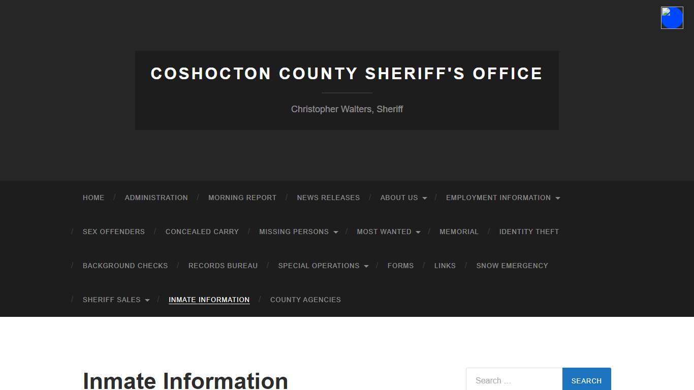 Inmate Information – Coshocton County Sheriff's Office